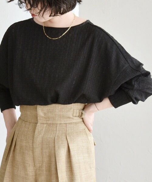 SHIPS / シップス Tシャツ | quaranciel:〈洗濯機可能〉ウィービング ジャカード ドルマン プルオーバー | 詳細18