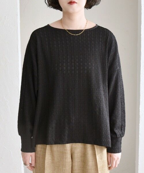 SHIPS / シップス Tシャツ | quaranciel:〈洗濯機可能〉ウィービング ジャカード ドルマン プルオーバー | 詳細20