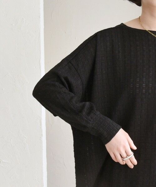 SHIPS / シップス Tシャツ | quaranciel:〈洗濯機可能〉ウィービング ジャカード ドルマン プルオーバー | 詳細24