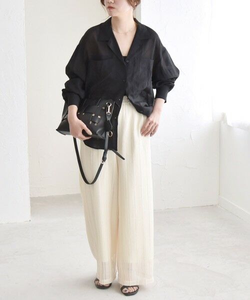 SHIPS / シップス その他パンツ | quaranciel:〈手洗い可能〉ラッセル レース イージー ワイド パンツ | 詳細1