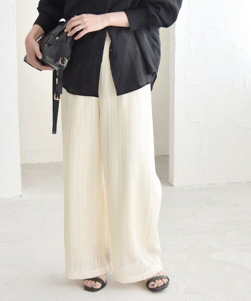 SHIPS / シップス その他パンツ | quaranciel:〈手洗い可能〉ラッセル レース イージー ワイド パンツ | 詳細4