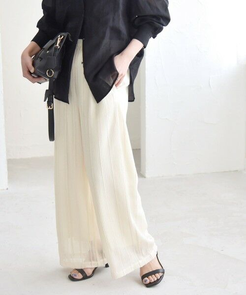 SHIPS / シップス その他パンツ | quaranciel:〈手洗い可能〉ラッセル レース イージー ワイド パンツ | 詳細5