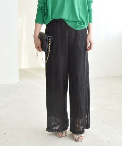 SHIPS / シップス その他パンツ | quaranciel:〈手洗い可能〉ラッセル レース イージー ワイド パンツ | 詳細14