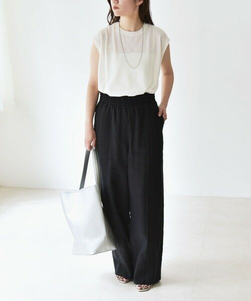 SHIPS / シップス その他パンツ | quaranciel:〈洗濯機可能〉ラミー ピンタック ワイド イージー パンツ | 詳細1