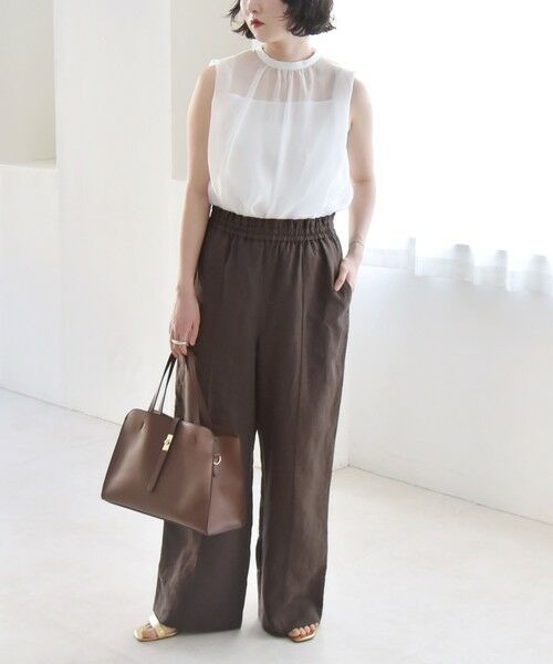 SHIPS / シップス その他パンツ | quaranciel:〈洗濯機可能〉ラミー ピンタック ワイド イージー パンツ | 詳細23