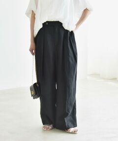 SHIPS / シップス その他パンツ | quaranciel:〈洗濯機可能〉ヨーロピアンフラックス リネン タック ワイド パンツ