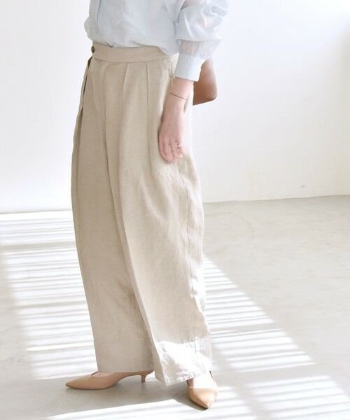 SHIPS / シップス その他パンツ | quaranciel:〈洗濯機可能〉ヨーロピアンフラックス リネン タック ワイド パンツ | 詳細10