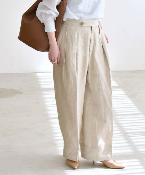 SHIPS / シップス その他パンツ | quaranciel:〈洗濯機可能〉ヨーロピアンフラックス リネン タック ワイド パンツ | 詳細11