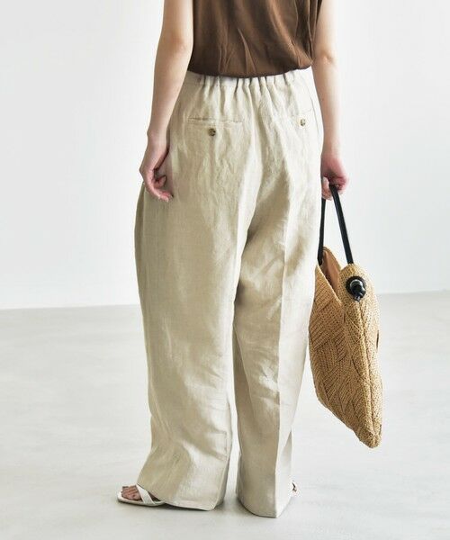 SHIPS / シップス その他パンツ | quaranciel:〈洗濯機可能〉ヨーロピアンフラックス リネン タック ワイド パンツ | 詳細2