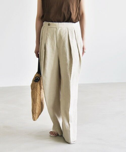 SHIPS / シップス その他パンツ | quaranciel:〈洗濯機可能〉ヨーロピアンフラックス リネン タック ワイド パンツ | 詳細5