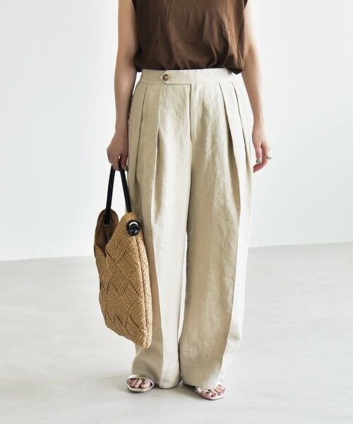 SHIPS / シップス その他パンツ | quaranciel:〈洗濯機可能〉ヨーロピアンフラックス リネン タック ワイド パンツ | 詳細6