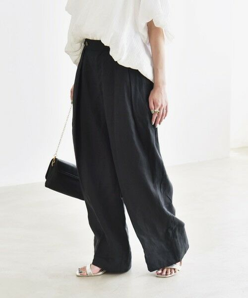 SHIPS / シップス その他パンツ | quaranciel:〈洗濯機可能〉ヨーロピアンフラックス リネン タック ワイド パンツ | 詳細27