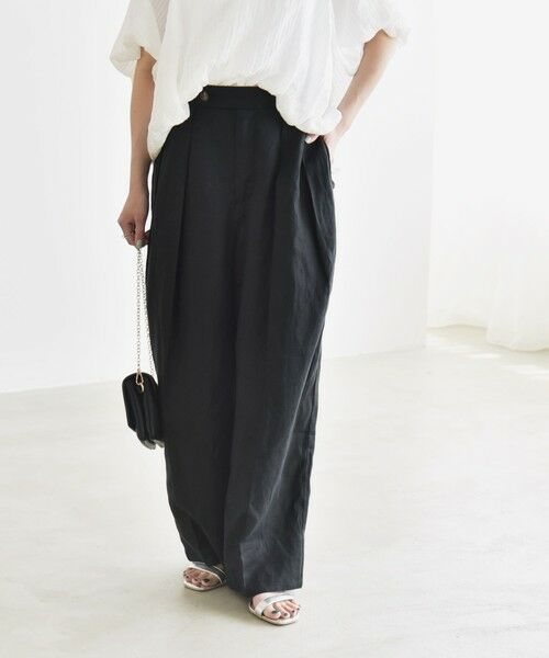 SHIPS / シップス その他パンツ | quaranciel:〈洗濯機可能〉ヨーロピアンフラックス リネン タック ワイド パンツ | 詳細29