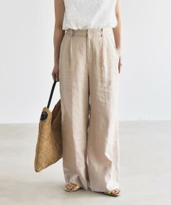 SHIPS / シップス スラックス・ドレスパンツ | quaranciel:〈洗濯機可能〉リネン ミックス ワイド タック イージー パンツ