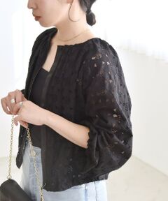 SHIPS / シップス ブルゾン | quaranciel:〈手洗い可能〉フラワー レース ジップ ブルゾン