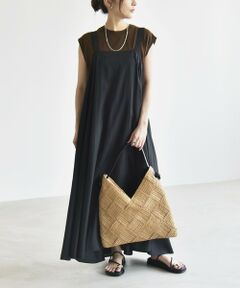 SHIPS / シップス ロング・マキシ丈ワンピース | quaranciel:〈手洗い可能〉バックオープン ギャザー フレア ジャンパー スカート