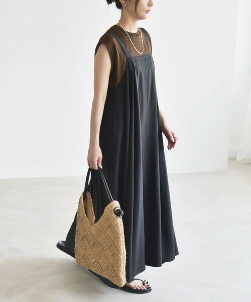 SHIPS / シップス ロング・マキシ丈ワンピース | quaranciel:〈手洗い可能〉バックオープン ギャザー フレア ジャンパー スカート | 詳細2