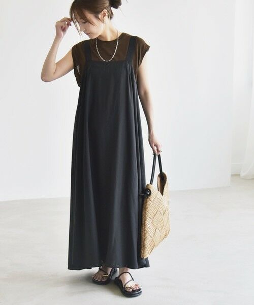 SHIPS / シップス ロング・マキシ丈ワンピース | quaranciel:〈手洗い可能〉バックオープン ギャザー フレア ジャンパー スカート | 詳細3