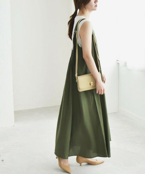 SHIPS / シップス ロング・マキシ丈ワンピース | quaranciel:〈手洗い可能〉バックオープン ギャザー フレア ジャンパー スカート | 詳細19