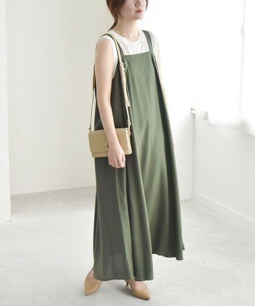 SHIPS / シップス ロング・マキシ丈ワンピース | quaranciel:〈手洗い可能〉バックオープン ギャザー フレア ジャンパー スカート | 詳細20