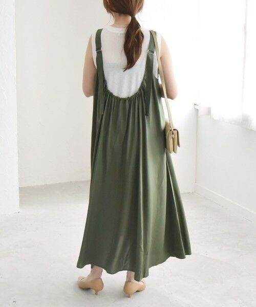 SHIPS / シップス ロング・マキシ丈ワンピース | quaranciel:〈手洗い可能〉バックオープン ギャザー フレア ジャンパー スカート | 詳細22