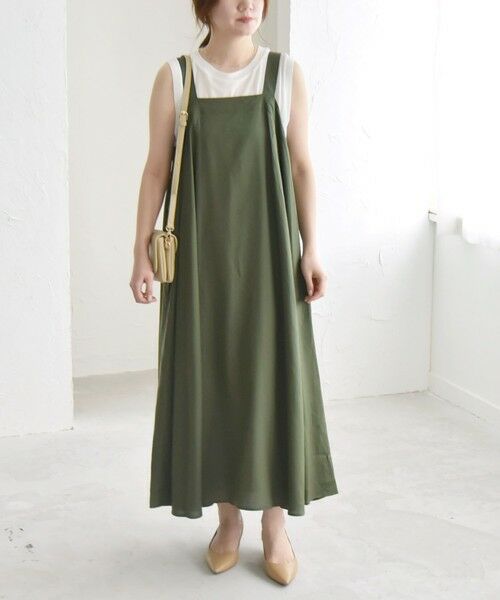 SHIPS / シップス ロング・マキシ丈ワンピース | quaranciel:〈手洗い可能〉バックオープン ギャザー フレア ジャンパー スカート | 詳細23