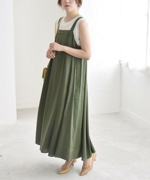 SHIPS / シップス ロング・マキシ丈ワンピース | quaranciel:〈手洗い可能〉バックオープン ギャザー フレア ジャンパー スカート | 詳細24