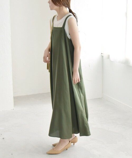 SHIPS / シップス ロング・マキシ丈ワンピース | quaranciel:〈手洗い可能〉バックオープン ギャザー フレア ジャンパー スカート | 詳細25