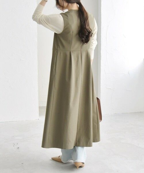 SHIPS / シップス ロング・マキシ丈ワンピース | quaranciel: Vカラー ロング ジレ ワンピース | 詳細5