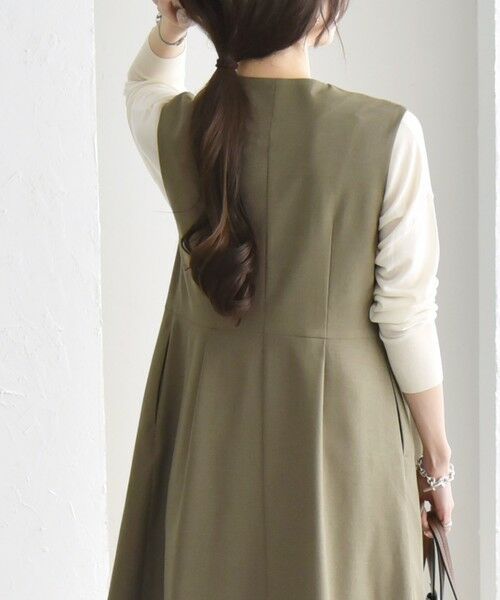 SHIPS / シップス ロング・マキシ丈ワンピース | quaranciel: Vカラー ロング ジレ ワンピース | 詳細7