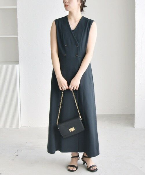 SHIPS / シップス ロング・マキシ丈ワンピース | quaranciel: Vカラー ロング ジレ ワンピース | 詳細21