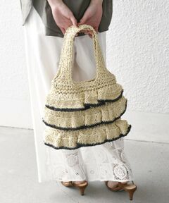 SHIPS / シップス トートバッグ | SHIPS any: バイカラー フリル ペーパー トート バッグ