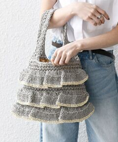 SHIPS / シップス トートバッグ | SHIPS any: バイカラー フリル ペーパー トート バッグ