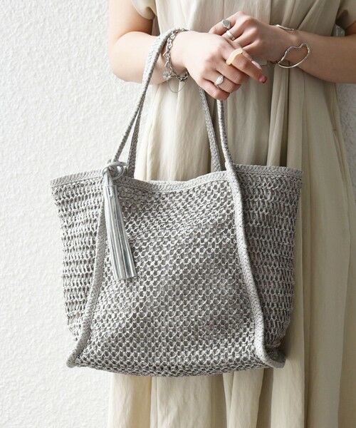 SHIPS / シップス トートバッグ | 《一部追加予約》SHIPS any: タッセル 透かし編み ペーパー トート バッグ | 詳細1