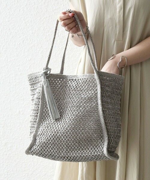 SHIPS / シップス トートバッグ | 《一部追加予約》SHIPS any: タッセル 透かし編み ペーパー トート バッグ | 詳細2