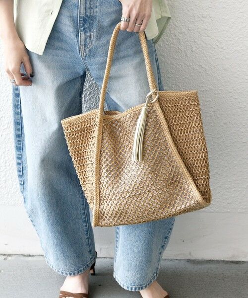 SHIPS / シップス トートバッグ | 《一部追加予約》SHIPS any: タッセル 透かし編み ペーパー トート バッグ | 詳細6