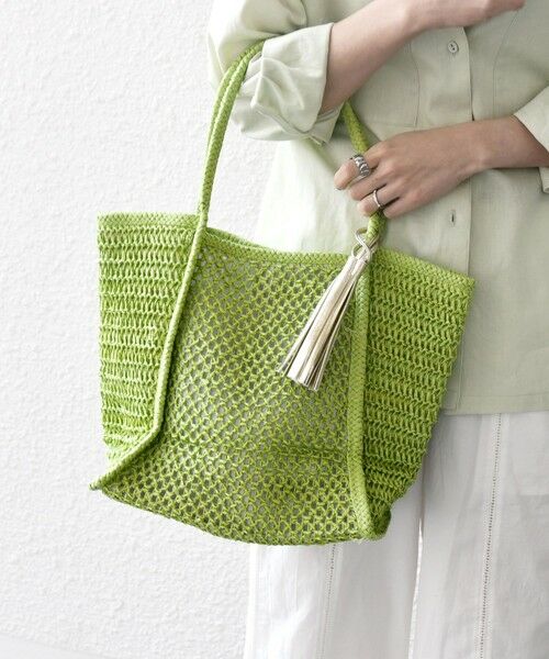 SHIPS / シップス トートバッグ | 《一部追加予約》SHIPS any: タッセル 透かし編み ペーパー トート バッグ | 詳細16