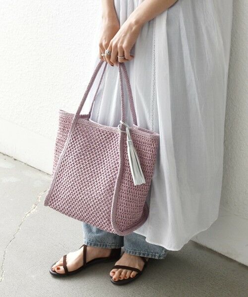 SHIPS / シップス トートバッグ | 《一部追加予約》SHIPS any: タッセル 透かし編み ペーパー トート バッグ | 詳細25