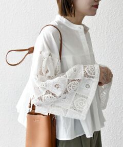 SHIPS / シップス シャツ・ブラウス | SHIPS any:〈手洗い可能〉パッチワーク レース スリーブ バンドカラー シャツ