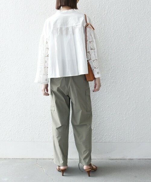 SHIPS / シップス シャツ・ブラウス | SHIPS any:〈手洗い可能〉パッチワーク レース スリーブ バンドカラー シャツ | 詳細2