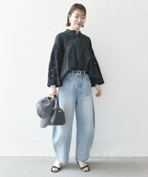 SHIPS / シップス シャツ・ブラウス | SHIPS any:〈手洗い可能〉パッチワーク レース スリーブ バンドカラー シャツ | 詳細18