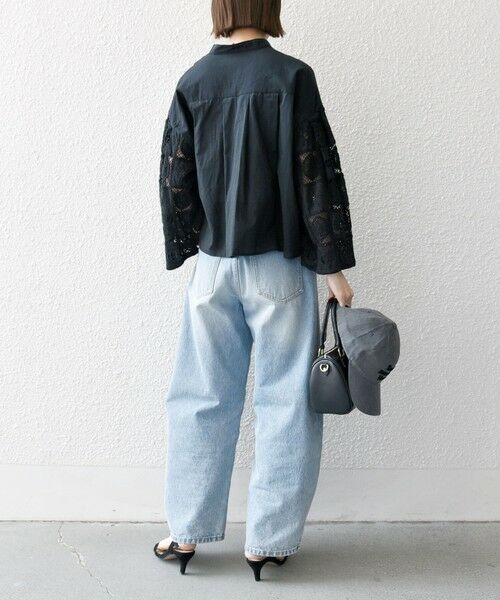 SHIPS / シップス シャツ・ブラウス | SHIPS any:〈手洗い可能〉パッチワーク レース スリーブ バンドカラー シャツ | 詳細19