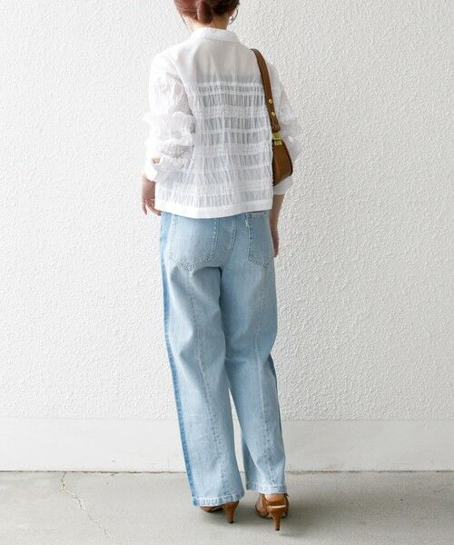 SHIPS / シップス シャツ・ブラウス | SHIPS any:〈洗濯機可能〉シアー シャーリング プチフリル バンドカラー シャツ | 詳細2