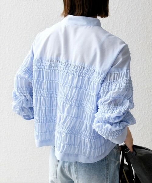 SHIPS / シップス シャツ・ブラウス | SHIPS any:〈洗濯機可能〉シアー シャーリング プチフリル バンドカラー シャツ | 詳細12