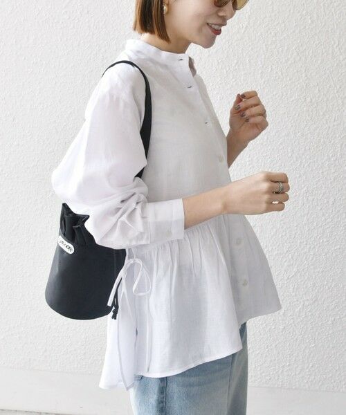 SHIPS / シップス シャツ・ブラウス | SHIPS any:〈洗濯機可能〉リネン ミックス リボン ペプラム バンドカラー シャツ | 詳細12