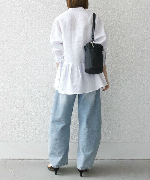 SHIPS / シップス シャツ・ブラウス | SHIPS any:〈洗濯機可能〉リネン ミックス リボン ペプラム バンドカラー シャツ | 詳細2