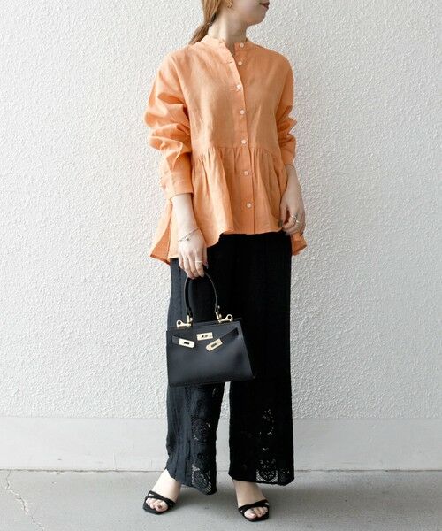 SHIPS / シップス シャツ・ブラウス | SHIPS any:〈洗濯機可能〉リネン ミックス リボン ペプラム バンドカラー シャツ | 詳細17