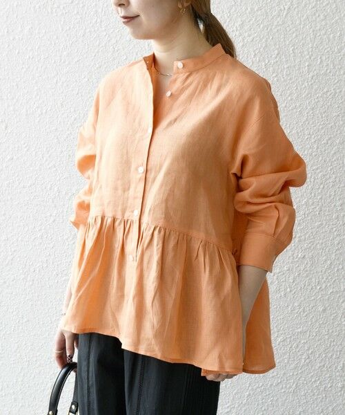 SHIPS / シップス シャツ・ブラウス | SHIPS any:〈洗濯機可能〉リネン ミックス リボン ペプラム バンドカラー シャツ | 詳細19