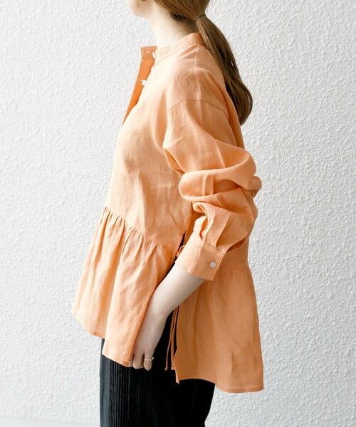 SHIPS / シップス シャツ・ブラウス | SHIPS any:〈洗濯機可能〉リネン ミックス リボン ペプラム バンドカラー シャツ | 詳細21