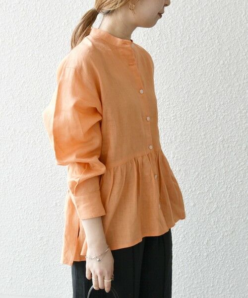 SHIPS / シップス シャツ・ブラウス | SHIPS any:〈洗濯機可能〉リネン ミックス リボン ペプラム バンドカラー シャツ | 詳細23